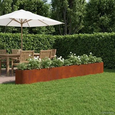 Productafbeelding van Maison Exclusive - Verhoogde tuinbed in staal, weerbestendig, 380 x 40 x 40 cm, staal