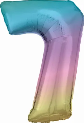 Obrázok produktu pre Amscan 9909705 - Fóliový balón s číslom, veľkosť cca 86 cm, pastelové farby, na hélium alebo vzduch, héliový balón, narodeniny, výročie