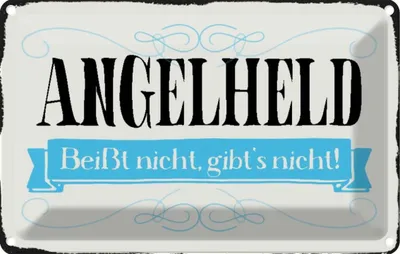 Produktbild von vianmo Blechschild 12x18 cm Angelheld beißt nicht angeln Dekoration Spruch Zitat