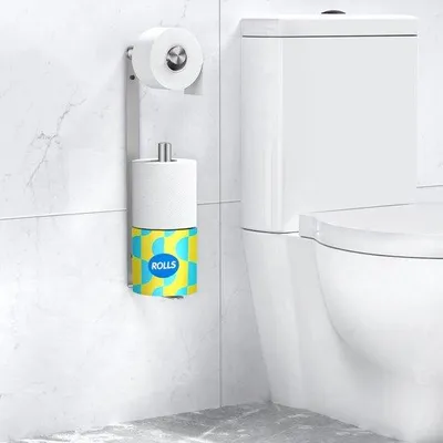 Zdjęcie produktu dla Srebrny uchwyt na papier toaletowy ze stali nierdzewnej 304, samoprzylepny, na 3 rolki