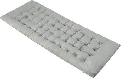 Image de Coussin pour lit de camp en coton 190 x 70 cm Matelas épaisseur 7 cm avec 4 sangles de fixation gris