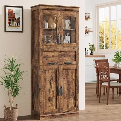 Image de Armoire de salle de bain - Meuble de rangement - Armoire sur pied - Meuble de salle de bain - Meuble de rangement - Hauteur : 170 cm