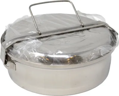 Obrázek produktu pro Kempingové venkovní nádobí, box na oběd, nerezová ocel, průměr 18 cm, 1,3 litru