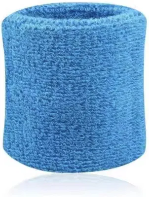 Produktbild von CHPN - Schweißband - Armband - Schweißband - Blau - Mittelblau - 1 Stück - Sportband - Schweiß abwischen - Frotteeband