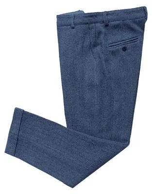 Productafbeelding van Elzusha - Vintage Tweed Heren Kostuumbroek met Slim Fit