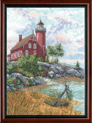Produktbild von Janlynn Kreuzstich Stickpackung "Eagle Harbor Light", Zählmuster, 23x30cm
