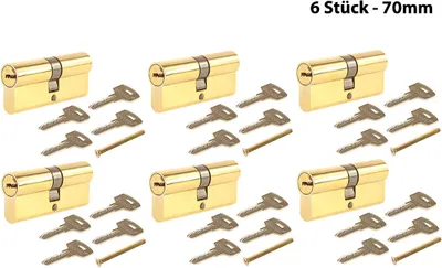 Produktbild von Ecolle Sicherheistschloss Gold 70mm S-70-X-4 6er Set