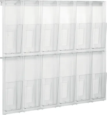 Produktbild von helit Wanddisplay PLACATIV 12 Fächer DIN Lang glasklar