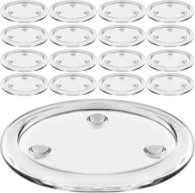 Produktbild von Set mit 15 runden, durchsichtigen Glaskerzenhaltern (11,5 cm) für Hochzeiten, Spas, Partys, Heimdekoration und Tischdekorationen