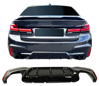Produktbild von Diffusor Stoßstange schwarz glänzend für BMW 5er G30 G31 2017-2021 Heckdiffusor