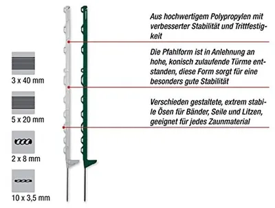 Immagine prodotto di Palizzata di alta qualità per recinzioni di pascolo, 115 cm con 11 fori