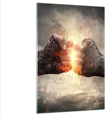 Produktbild von Bilder auf glas - Einteilig - Symbol faust kampf - 80x120cm - Glasbilder - Wandbilder - Bilder - zum Aufhängen bereit - Wanddekoration aus Glas - Glas Bilder - Wandbild auf Glas - GPA80x120-2968