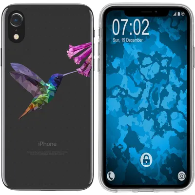 Produktbild von PhoneNatic Case kompatibel mit Apple iPhone Xr Silikon-Hülle Vektor Tiere Kolibri M3
