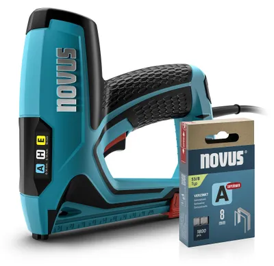 Produktbild von NOVUS TOOLS Elektrotacker J-150 Set mit 1800 Klammern, Nagelpistole