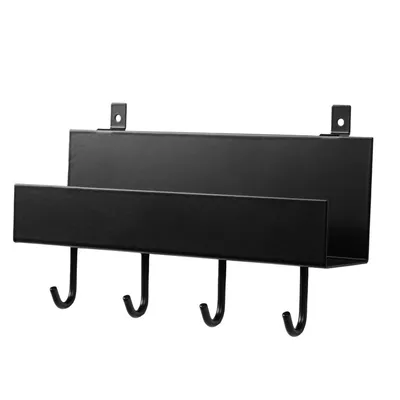Produktbild von Nortiq Millex Regal 21,5 x 5 x 7 cm Schwarz Metall 4 Haken