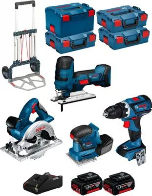 Image de BOSCH Kit 18V BK404 (GST 18 V-LI S+GKS 18 V-LI+GSS 18V-10+GSR 18V-60 C+ 2x5,0Ah + GAL18V-40 + 3xL-Boxx 136 + L-Boxx 238 + Caddy)