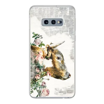 Produktbild von MuchoWow® Handyhülle Schutzhülle Hülle für Samsung Galaxy S10e Schottischer Highlander - Farbe - Blumen Silikon Softcase Handy Hülle - Handy