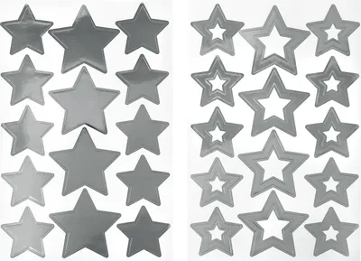 Produktbild von Oblique Unique 28 Sterne Sticker Stern Aufkleber für Weihnachten Weihnachtsdeko Geschenkdeko Basteln Glänzend - silber