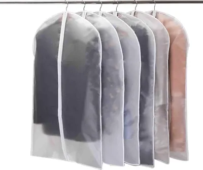 Produktbild von Kleidersack Anzug 6 Stück Hochwertiger Kleidersäcke, Transparent 60x120 cm Atmungsaktiver Stoff, für Anzüge Kleider Mäntel Sakkos Hemden Abendkleider Anzugsack Aufbewahrung Kleiderhülle
