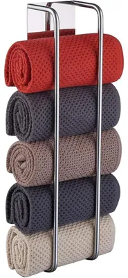 Obrázek produktu pro Držák na ručníky do koupelny, bez nutnosti vrtání, 40 cm, chromovaný, nerezová ocel SUS304, samolepicí