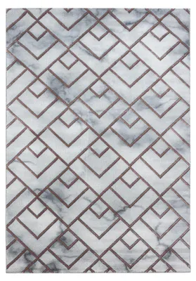 Zdjęcie produktu dla Dywan "Kurzflor" do salonu, kolor brązowy, prostokątny, wymiary 140x200 cm, wzór imitujący marmur