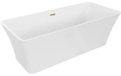 Obrázek produktu pro Mexen Tonia volně stojící vana 170 x 75 cm, bílá, přepad zlatý kartáčovaný - 52171707500-55