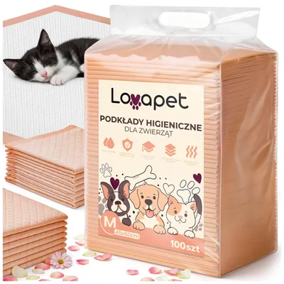 Zdjęcie produktu dla Lovapet | Maty higieniczne dla psów 45x60 cm - Chłonne maty treningowe dla szczeniąt i starszych psów - 100 sztuk jednorazowych mat antyzapachowych