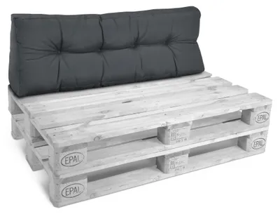 Image de Coussin de dossier Beautiss Coussin de palette Outdoor Eco Style, 120 x 40 cm, gris