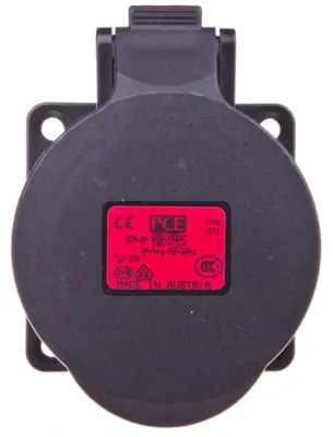 Produktbild von Einbausteckdose 32A 5P 400V /70x70/ schwarz IP44 325-6x
