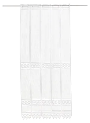 Produktbild von Gardinen Kranzusch Scheibengardine Jacquard grafisch 150x104 cm H/B Weiß Bistrogardine Vorhang Küche 1er Pack