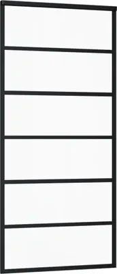 Image de vidaXL Porte coulissante verre ESG et aluminium 90x205 cm noir