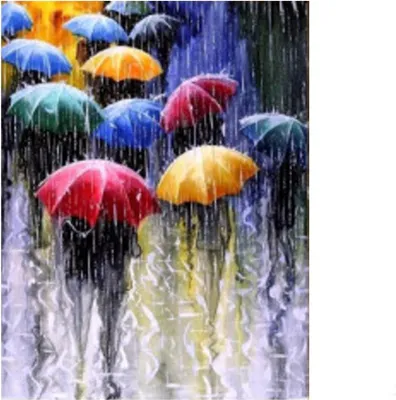 Obrázek produktu pro Vikpap W2577 - malování podle čísel, plátno 30 × 40 cm - Deštníky v dešti