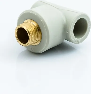 Imagen del producto de Conector de dos vías, PP, para tuberías de 25 mm (1/2"), con rosca exterior, color gris
