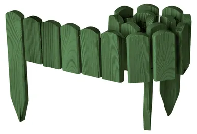 Produktbild von Garronda Beeteinfassung Holz Rollzaun Gartenzaun imprägniert Flexibler Rollborder Rasenkante Länge: 100 cm (Dunkelgrün, Höhe: 10 cm)