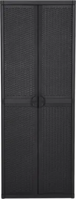Zdjęcie produktu dla vidaXL Szafka ogrodowa czarna 65x45x172 cm PP rattan
