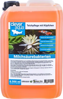 Produktbild von Clever Aqua Milchsäurebakterien Teich 6500ml probiotische Filterbakterien reduziert effektiv Algen und Schadstoffe