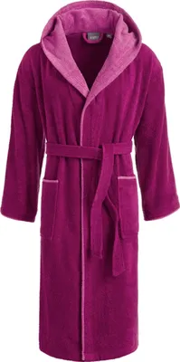 Obrázek produktu pro Egeria Cairo župan do sauny s kapucí pro ženy a muže 728/733 Vivid Pink/Rosa velikost L, 100% bavlna, hmotnost: 360 g/m²