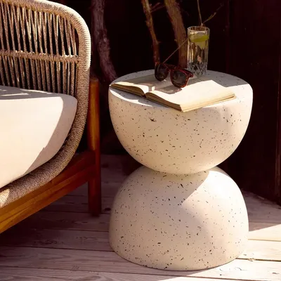 Productafbeelding van House Nordic Bijzettafel Bonita Fiberclay Terrazzo ø40cm
