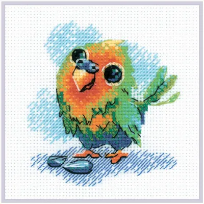 Zdjęcie produktu dla Riolis zestaw do haftu krzyżykowego "Mała papuga", 15x15cm, DIY
