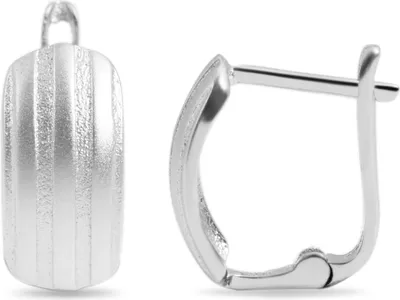Produktbild von 925/- Echt Silber Klappcreolen "Korinna" in U-Form, mattiert, 925/rhodiniert