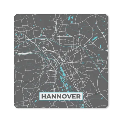 Produktbild von MuchoWow® Mauspad Mousepad Blau - Deutschland - Karte - Stadtplan - Hannover 30x30 cm - Mousepads - Maus Mat - Pad - Mausunterlage - Gaming