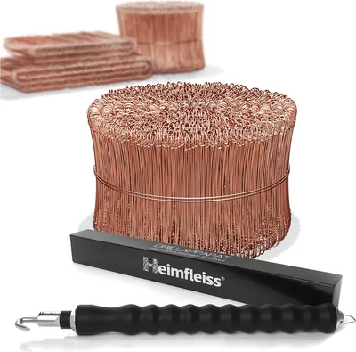 Zdjęcie produktu dla Wiertło Heimfleiss® + drut wiążący do betonu 1,0 x 120 mm (1000 szt.) - miedziowany drut oczkowy z drutem wiążącym - drut wiertniczy wraz z wiertarką
