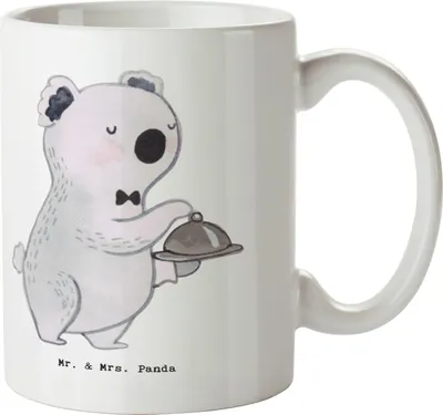 Produktbild von Mr. & Mrs. Panda cappuccinotasse Restaurantfachmann Herz - Weiß - Geschenk, Restaurant, Ausbildung, Kaffeetasse, Yummy, Kaffeebecher, Tasse, Bürotasse, Teetasse, Essen