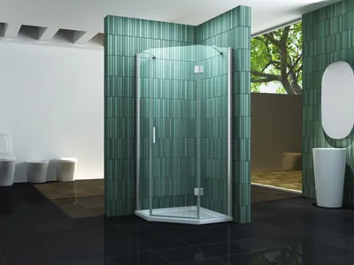 Produktbild von Fünfeck-Duschkabine ELBO 90 x 90 x 195 cm ohne Duschtasse