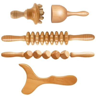 Produktbild von Set aus 5 Holzmassagern für Maderotherapie und Lymphdrainage