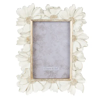 Produktbild von Clayre & Eef Bilderrahmen 10x15 cm Weiß Polyresin