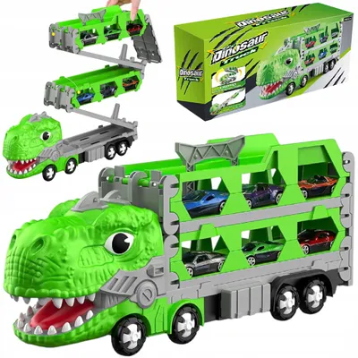 Produktbild von Dinosaurier-Truck-Rennstrecke, 2 Spielzeugautos für Kinder