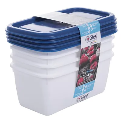 Obrázek produktu pro Sada 4 mrazicích nádob s víčky v modré nebo zelené barvě, každá o objemu 750 ml