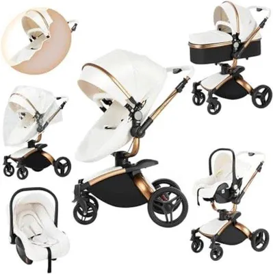 Produktbild von Dreiradwagen 3 in 1 - Babywagen 3 in 1 - Kinderwagen 3 in 1 mit Auto-Reise-Stuhl
