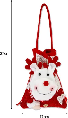 Produktbild von Weihnachts-Süßigkeitsbeutel, Schneemann, Weihnachtsmann, Rentier, Puppenbeutel, Kordelzug, Weihnachtsgeschenke, Geschenktüten für Heiligabend